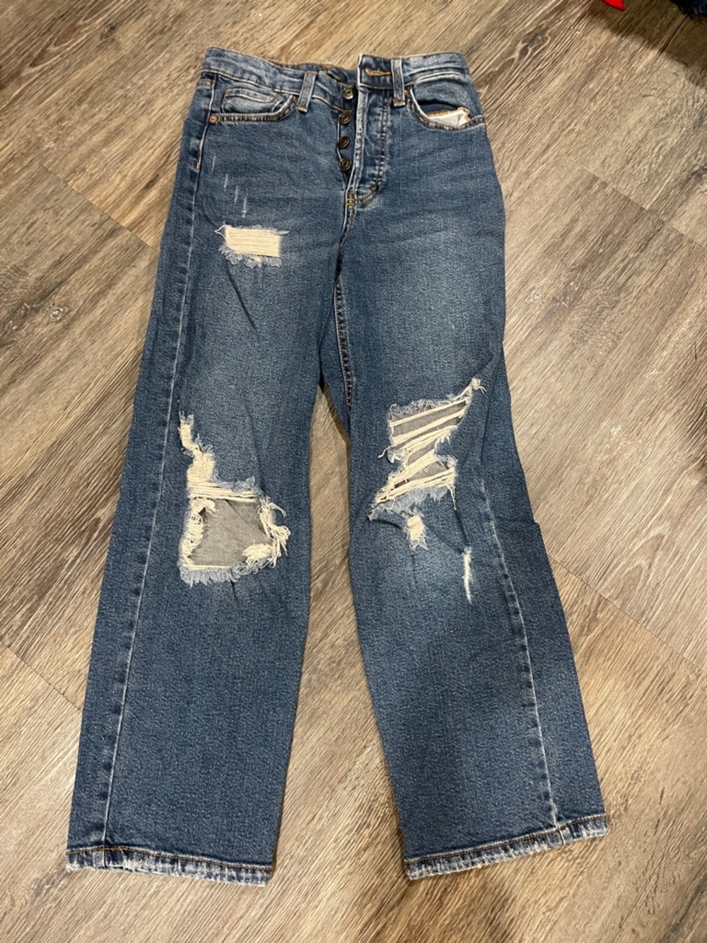 wild fable Distressed Straight Leg Jeans - Blue